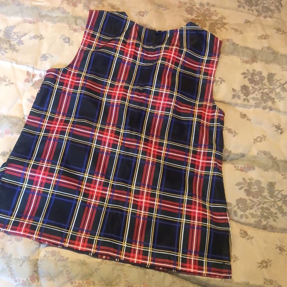 J Crew tartan / plaid ruffle top size 4 TTS 36” bust EUC button back top - Picture 6 of 8